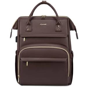 lot 2291 image: LOVEVOOK Leather Laptop Backpack for Women 15.6 inch,Travel Backpack Purse Nurse Teacher Backpack Computer Laptop Bag,Professional College Business Work Bags Carry On Backpack with USB Port,Coffee