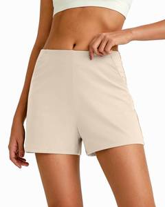 lot 2346 image: G4Free Athletic Shorts for Women Summer Casual Shorts Elastic Waist 3ftft Running Shorts Comfy Lounge Workout Shorts with Pockets(Light Khaki,XL)