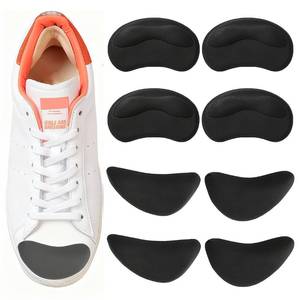 lot 2383 image: 8 Pcs Shoe Fillers and Heel Pads for Loose or Too Big Shoes � Toe Cushions and Heel Grips for Women and Men, Comfort Insoles for Heels, Sneakers, Boots � Pain Relief and Better Fit(Black)