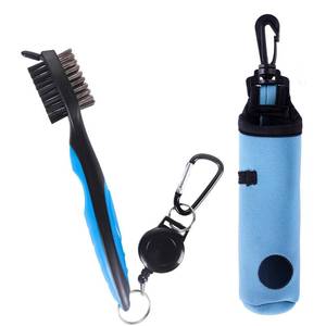 lot 2390 image: coldpa Golf Brush, Golf Club Brush with Retractable Groove Cleaner, Golf Club Cleaning Kit with Carabiner Clip and Storage Pouch, Effective Dirt Removal on Clubs, Shoes and Gear (2PCS)