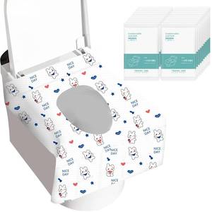 lot 2415 image: 50 Pack Toilet Seat Covers Disposable, Portable Toilet Seat Cover for Travel Waterproof Potty Covers for Toddler(Individually Wrapped