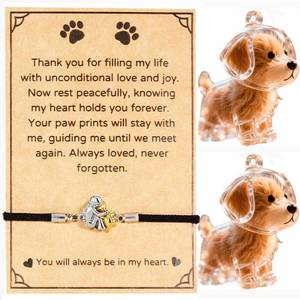 lot 2428 image: BamiriX Dog Memorial Gifts for Loss of Dog Set with a Memorial Bracelet a Sympathy Card and 2 Dog Hair Keychain Pet Memorial Gifts for Dogs Loss of Dog Sympathy Gift