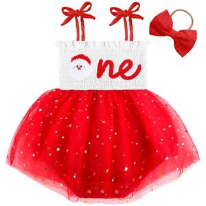 lot 2433 image: HONGTEYA Baby Girl 1st Birthday Outfit Girl First Birthday Clothes One Year Old Gifts Romper Tulle Summer Newborn Dress