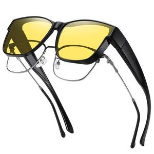 lot 2448 image: GEGURI Night Vision Glasses, Night Driving Fit Over Glasses Polarized Anti-Glare for Men and Women Yellow Lens, Normal
