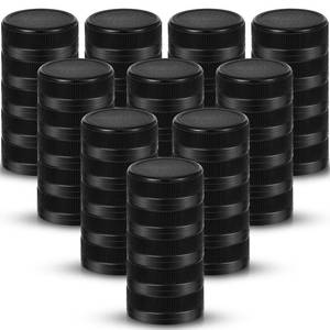 lot 2466 image: QuZCarious 50 Pcs Black Plastic Bottle Caps 38 mm for Empty Juice Bottles, Tamper Seal Lids Container Lids Bottle Caps for Crafts DIY, 4, 8, 12, 16, and 32 oz Container