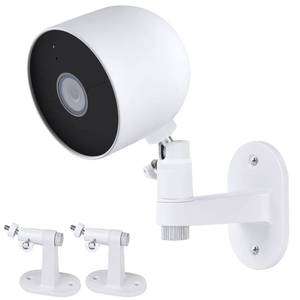 lot 2493 image: 2Pack Adjustable Security Wall Mount Bracket for Google Nest Cam Outdoor or Indoor, Battery, Perfect View Angle for Your Security Camera System - White