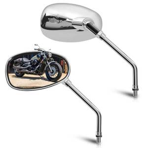 lot 2497 image: Motorcycle Mirrors for Handlebar - Universal 10MM Rear View Side Mirrors for Most Street Bike Cruiser Adventure Touring Dirt Bike ATVandUTV Honda Shadow Kawasaki VULCAN S Accessories (Chrome)