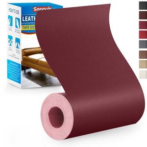 lot 4180 image: Leather Repair Patch Tape Kit, 4in x 63in Self Adhesive Leather Repair Patch for Furniture, Vinyl Leather Repair Kit for Car Seat, Chairs, Couch, Sofa, Boat Maroon