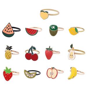 lot 4182 image: ARFUKA Napkin Rings Fruits Napkin Rings Holder Set for Dinner Wedding Holiday Christmas Thanksgiving,Party Banquet Buffet Table Setting Decor Pack of 13