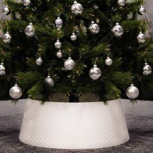 lot 5643 image: Tree Nest Christmas Tree Collar 26.8in D Round Christmas Tree Ring Skirt Base Cover Magnet Connection Easy Assembly Christmas Decorations for Xmas Tree Plastic Wicker(Large, White)