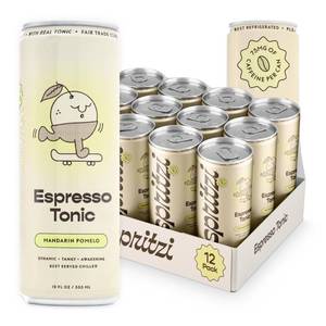 lot 5659 image: Spritzi Mandarin Pomelo - Sparkling Espresso Tonic - 75mg Caffeine, 45 Cal, 9g Sugar, Fair Trade Coffee, Naturally Sweetened, Refreshing Energy Alternative - Canned Coffee Drinks (12 Fl Oz x 12 Pack)