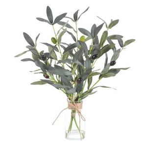 lot 5669 image: LILUYTO 15.74in Artificial Eucalyptus Stems in Glass Vase with Faux Water and Natural Stones, Lifelike Fake Greenery for Modern Farmhouse Home Decor, Bathroom Decor, Office Desk Centerpiece (Olive)