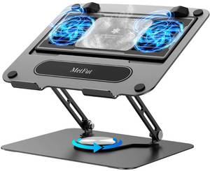 lot 5695 image: Metfut Laptop Cooling Pad with Detachable Fan and Cooler, Adjustable Height and Angle, 360 Rotation Base, Ultra-Quiet, Carbon Steel Framework for MacBook, ASUS, Dell 10-16in Laptop for Tablet, DJ Mixer