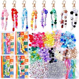 lot 6001 image: TOHONGADON 618 Pcs Bead Keychain Kit, Colorful Bag Charm Kit with Adjustable Alphabet Beads, Charm Keychain Kits for DIY Key Ring Jewelry Making
