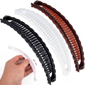lot 6457 image: Winsyison 3pcs Banana Hair Clips, Non-Slip Large Hair Claws for Women, Classic Double Combs Hairpin Accessories for Thick Thin Fine Curly Straight Long Short Hairstyles- Brown and Black and White lot of 2