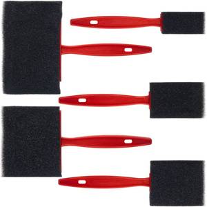 lot 6466 image: Winsyison 5pcs Foam Paint Brushes, 5 Sizes Sponge Painting Tool with Wooden Handle, Black Sponge Brush for Painting Staining Varnishes DIY Craft(4in, 3in, 2in, 1.4ftft, 1in)
