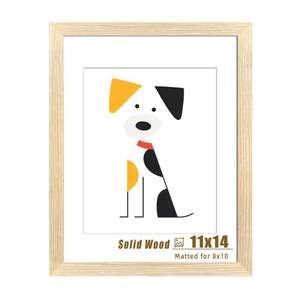 lot 6484 image: LUCKYLIFE 11x14 Picture Frame Natural Solid Wooden Photo Frames for Wall, Display 8x10 with Mat or 11x14 Without Mat, 1 Pack