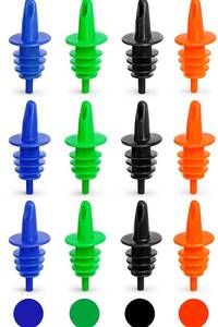 lot 6486 image: EHOMEA2Z Snow Cone Syrup Pour Spouts 12 Pack � Plastic Bottle Speed Pourers for Shaved Ice, Liquor, Juice and More (12,Assorted)