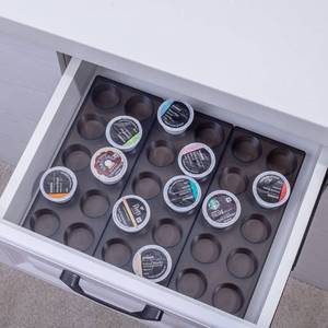 lot 6493 image: wobivcs Coffee Pod Storage Organizer for Kitchen Drawer Holders 20 K CUP, Premium Plastic Tray With Non-slip mat