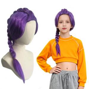 lot 6495 image: ONLOOKERS 2335 Inches Long Purple Braided Wig, Girls Anime Cosplay Hair Extensions for Halloween Costume Party (Purple, 23 Inch)
