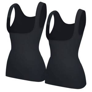 lot 6497 image: EUYZOU Womenfts 2pk Underbust Shapewear Tank Tops - Seamless Tummy Control Compression Camisole Tops Slimming Tank - Black S