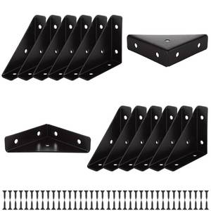 lot 8305 image: 40 Pack Corner Brace Brackets, 66mm x 94mm x 19mm Corner Braces for Wood, Universal Furniture Corner Connector, Steel Corner Bracket, Black Angle Bracket, Corner Desk Connector for Bed, Table, Cabinet