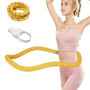 lot 11536 image: Lerpio 3.44.15 LBS Soft Spring Weighted Hoop for Adults, Quiet and Pinch-Proof Design, Portable Fitness Infinity Hoop with Body Tape Measure, Exercise Hoop for Core Workout (Yellow, 4.1LBS)