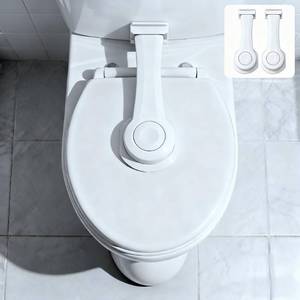 lot 12086 image: Toilet Locks Baby Proof 2 Pack,3M Adhesive No Drilling - Child Safety Toilet Seat Lock for Toddlers, Easy Adult Use, Universal Fit
