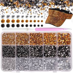 lot 12113 image: 15000 Pcs Resin Rhinestones for Crafts, Black Silver Gold Flatback Resin Rhinestones for Bedazzling Gems 23456mm Flatback Gems Jewels for DIY Mugs Tumblers Bottles Clothing Shoes Nail Art