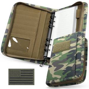 lot 12117 image: WYNEX Tactical Notebook Padfolio Ring Binder - Refillable A6 6-Ring Binder, Zip Hardcover Notebook with 45 Sheets, Water-Resistant Journal Cover for Gift, Planners, Field, Work, College