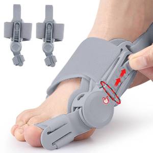 lot 12120 image: Bunion Corrector for Women and Men - Adjustable Nighttime Big Toe Straightener Bunions Splint with ABS Support for Hallux Valgus Relief Hammer Toe Brace Sleeping Home Use LeftRight Feet - 2PC Grey