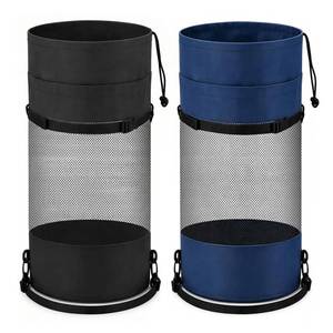 lot 12121 image: Gersoniel 2 Packs Portable Boat Accessories Mesh Trash Bags Trash Can Garbage Container for Boat Kayak Camper Fishing Cabin Storage Men Women Adults(Black,Navy Blue)