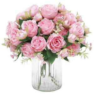 lot 12127 image: MARTINE MALL 2 Packs Peonies Artificial Flowers, Light Pink Artificial Peonies, Silk Peonies Flowers Fake Peonies Artificial Flowers Peonies Bouquet for Centerpiece Table Wedding Party Home Decor