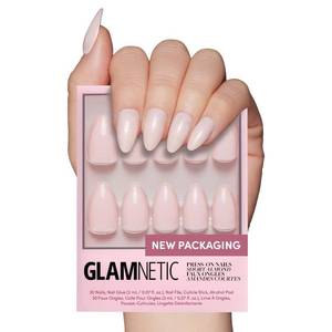lot 12131 image: Glamnetic Press On Nails - Ballet Pink  Solid Opaque Light Blush Pink Short Almond Fake Nails, Salon Quality  15 Sizes - 30 Nail Kit with Glue