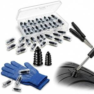 lot 12146 image: 40 PCS Tire Repair Screws for Tubeless Tires, Screw in Tire Plugs Rubber Nails Kit with 2 Sizes and Screwdriver, Fast Emergency Tire Puncture Repair Kit for Car, Motorcycle, ATV, Truck