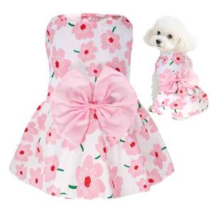 lot 12159 image: choyaxo Floral Dog Dress Cute Dog Skirt Pet Dress Summer Pet Clothes for Puppy Small Cats