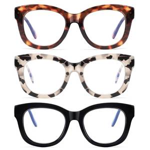 lot 12168 image: LADEESSE Reading Glasses for Women Men - Blue Light Blocking Magnifying Readers,Square Anti-Glare Computer Eyeglasses(2.00)