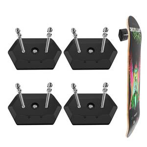 lot 12176 image: Hikeen 4 Pack Skateboard Wall Mount Hanger for Deck Display and Storage, Floating Effect