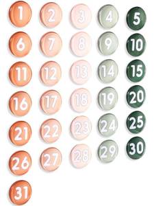 lot 12179 image: 1-31 Magnetic Numbers Colored Glass Calendar Magnets for Whiteboard Dry Erase Board Fridge Schedule Refrigerator(Gradient Orange,0.98in,Digital)