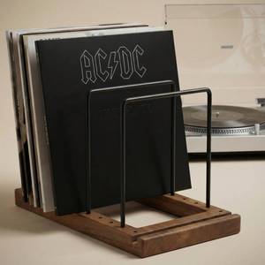 lot 12180 image: ZICOTO Decorative Vinyl Record Storage For Up to 75 Single Records � Sturdy LP Holder Stand Organizes All Your Favorite Classic, Oldies, or Recent Hit Albums in Style