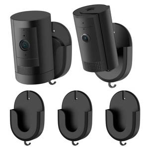 lot 12189 image: No Drill Wall Mount Compatible with Stick Up Cam and RingIndoor Cam and Indoor Cam Plus , Strong Adhesive and No Screws Indoor Camera Mount(3Pack,White)