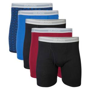 lot 12203 image: Gildan Menfts Underwear Boxer Briefs, Multipack, Mixed BlueGrey (5-Pack), Small