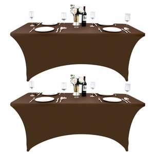 lot 12205 image: ZarzaaSik 2-Pack 4ft Spandex Table Covers for Rectangular Folding Tables - Wrinkle Resistant Stretch Tight Table Cloths - Ultimate Fitted Table Protector for Parties, Banquet, and Wedding