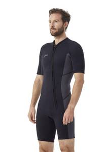 lot 12241 image: Hevto Wetsuits Men 2mm Neoprene Front Zip Shorty Wet Suit in Cold Water for Swimming Surfing Diving Snorkeling Paddle Boarding (M3-Gray, XL)