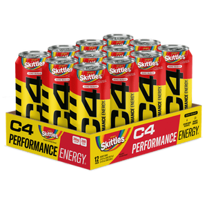 lot 13114 image: C4 Performance Energy Drink  Skittles Flavor  Zero Sugar  Carbonated  16 oz can (12 Pack)