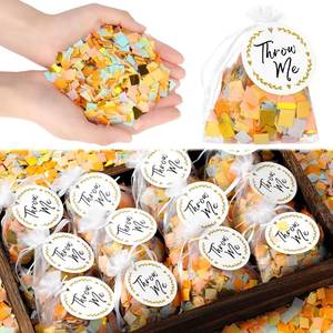 lot 13140 image: Suncalla 700g 100 Packs Graduation Confetti Biodegradable Petals with Throw Me Stickers Mixed Confetti for Wedding Birthday Party Send off Exit Ideas Photo Shoot