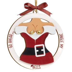 lot 14322 image: Funny F-Caw-F Chicken Christmas Ornaments, Wooden Fcawf 2-Layer Chicken Ornaments, Unique Gifts for Chickens Lovers, Adults, Women, Christmas Chicken Decor, Farmhouse Xmas Decorations (Women Santa)