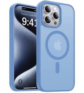 lot 14332 image: KCQNine Magnetic for iPhone 15 Pro Max CaseCompatible with MagSafeMilitary-Grade Drop ProtectionAnti-Yellowing Shockproof Translucent Matte Cover for iPhone 15 Pro Max Phone Case,Light Blue