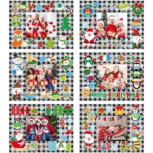 lot 14345 image: Capoda 24 Packs Christmas Photo Frame Xmas Craft DIY Picture Frame Ornaments with Stickers Christmas Photo Cards Game DIY Gift Winter Decorations for Party Xmas Tree (White and Black)