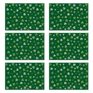lot 14361 image: XCHI Green Shamrocks St. Patrickfts Day Placemats Set of 4 Table Mats for Party Home Kitchen Dining Table Decorations 12x18 Inch, 13x60 inch (2), 13x90 inch (Variety  4 Pack)